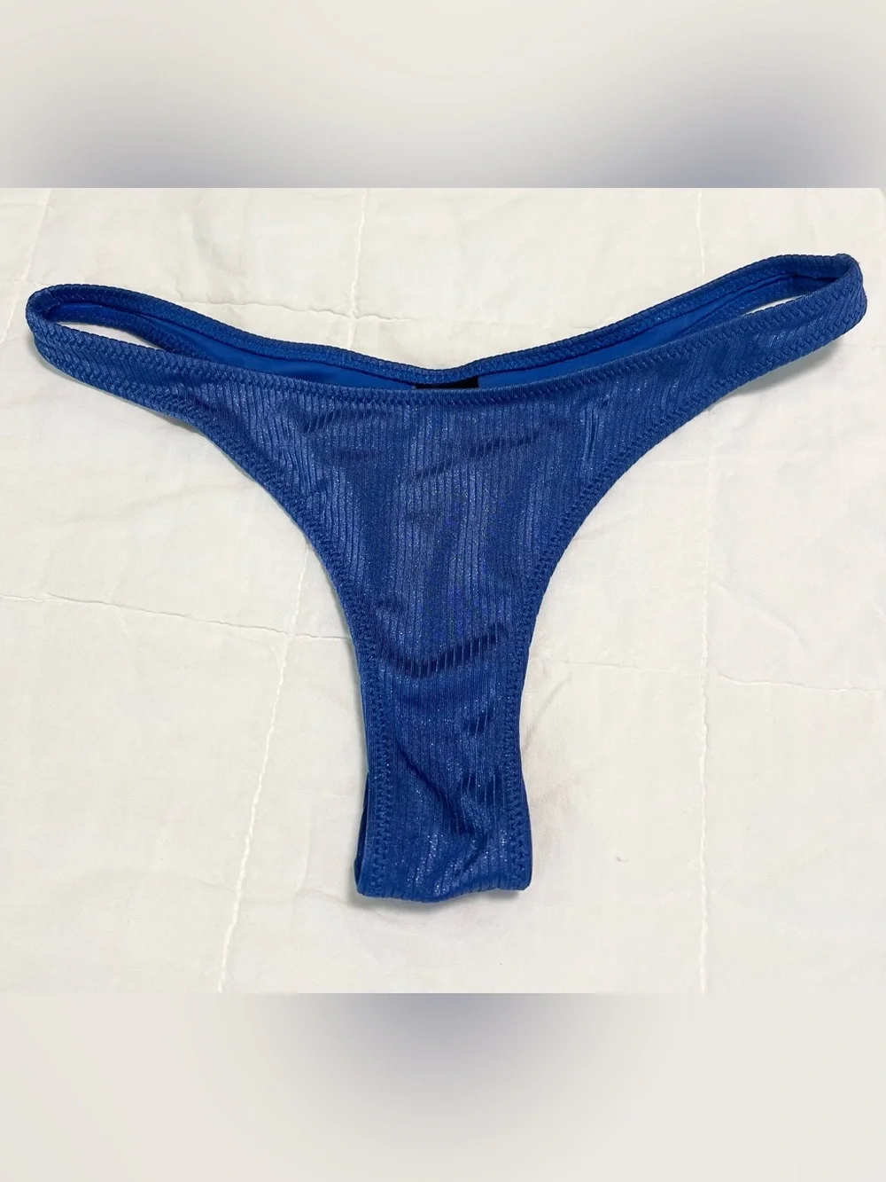 TRIANGL // Sparkle Blue Bikini Set with Matching Zip Pouch